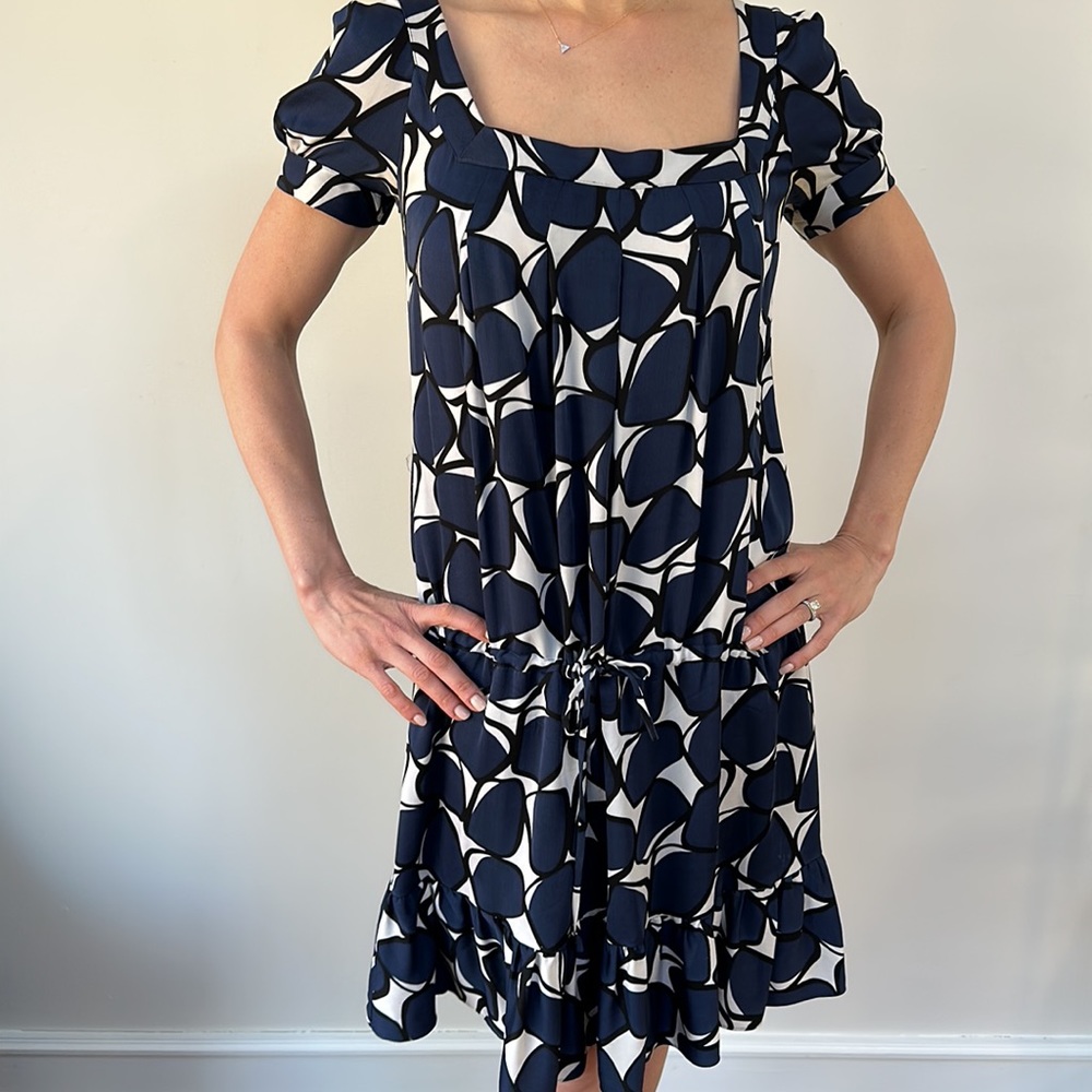 Diane Von Furstenburg navy drop waist dress